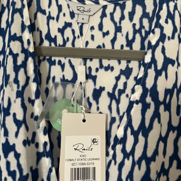 Rails Kiki Dress NWT - Cobalt Static Leopard Midi Dress - SMALL - Picture 4 of 5